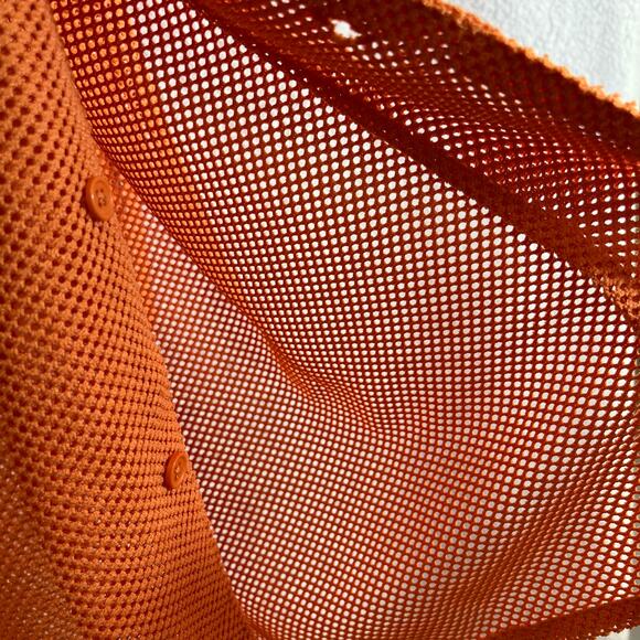 NEW Negative Space Orange mesh button down men’s shirt with tags summer beach - Picture 3 of 7